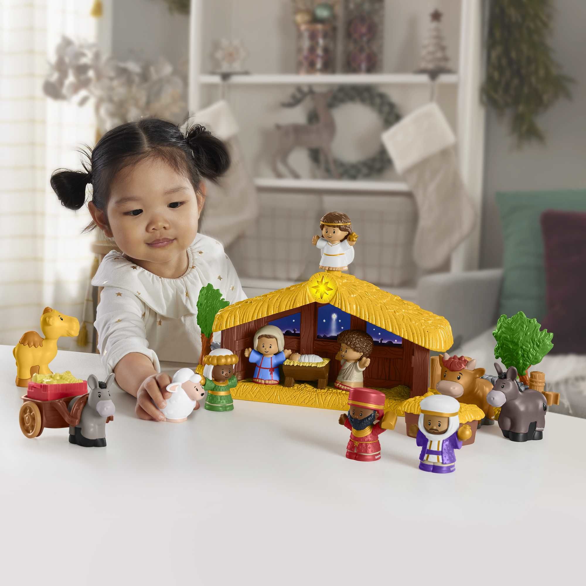 Fisher-Price Little People Kerststal - Boerderij Speelfigurenset - Interactief