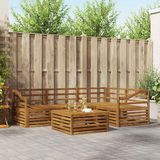 vidaXL Hoek loungeset 5-delig Naturel Massief Acacia Hout