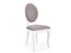 Fauteuil médaillon en bois blanc et gris