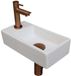 INK - Fonteinpack Porselein Links incl. Fonteinkraan - Design Sifon - Design Plug en Montageset - 360x180x90 Mm - Mat Wit/mat Rose Goud