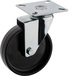 Zwenkwiel nylon 50x50mm 40kg - Bouwhoogte 73mm