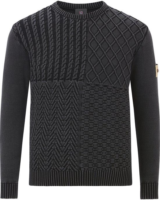 Jan Vanderstorm heren Trui - 76/78 - zwart - Plus Size