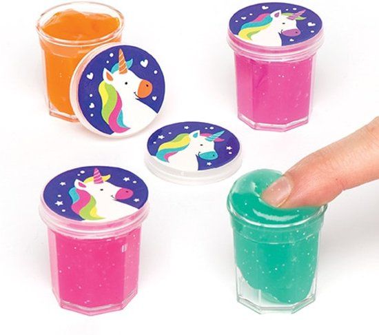 Baker Ross Magisch slijm met regenboogeenhoorn voor kinderen - 8 stuks