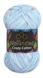 Wollbiene 5 Bollen Crazy Cotton Haak en Breigaren Acryl/Katoen Kleur Roze Blauw/6070