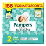 Pampers Baby Dry Mini, 186 luiers, maat 2 (3-6 kg), doos 62 x 3 cm