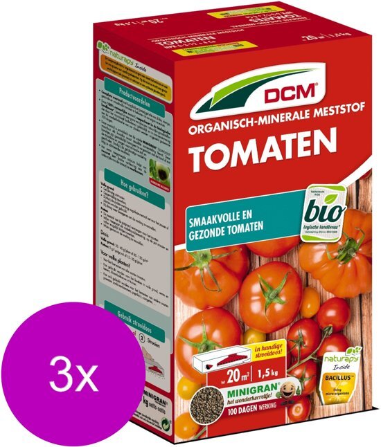 DCM Meststof Tomaten - Moestuinmeststoffen - 3 x 20 m2 1.5 kg (Mg