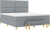 vidaXL Boxspringbed met hoofdeinde Lichtgrijs 200 x 180 cm Stof