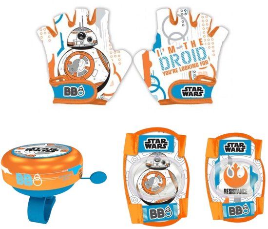 4KidsOnly Star Wars Fiets Accessoires Kind - Bel - Handschoentjes - Elleboogbeschermers