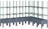 vidaXL Plantenbak met latwerk 200x160x142,5 cm polypropeen blauwgrijs