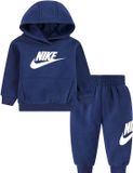 Nike Kids 66l135 Fleece Set Met Lange Mouwen Blauw 18 Months Jongens