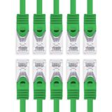 1aTTack.de CAT7 LAN Netwerkkabel 10x 2m RJ45 10Gbps S/FTP - Groen