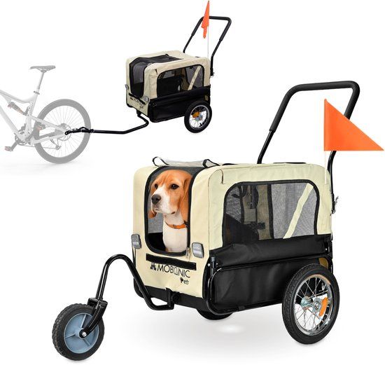 Mobiclinic Bark - Hondenfietskar - Fietskar - Tot 40Kg - Wit en Zwart