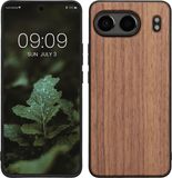 kwmobile telefoonhoesje geschikt voor OnePlus Nord 4 5G - Hoesje met bumper in donkerbruin - Backcover - hout
