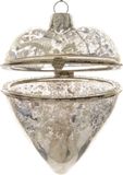 Decoris Kadohart glas l7h8 cm zilver