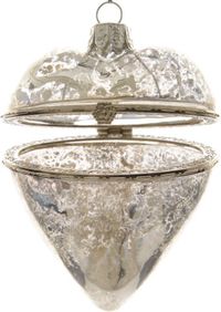 Decoris Cœur cadeau en verre l7h8 cm argent