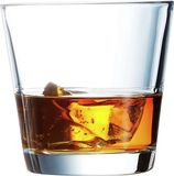 Arcoroc Waterglazen/Drinkglazen - 6x stuks - tumblers - 210 ml - transparant - stapelbaar