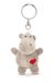 Sleutelhanger Nijlpaard Sleutelhanger met Hart 5cm - Grijs