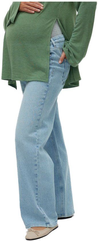 Vero Moda Tessa Wide Leg Fit Maternity Jeans - Light Blue Denim - Size 32/32 - Women