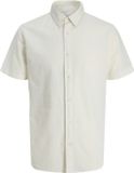 JACK&JONES JJEBREEZE LINEN BLEND SHIRT S/S SN Heren Overhemden Korte Mouw Katoen Linnen Wit M