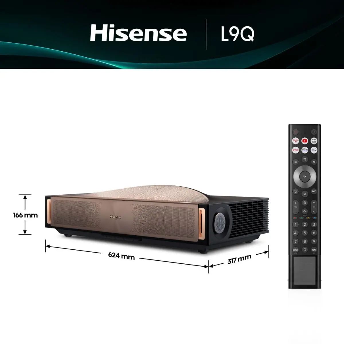 Hisense L9Q Projector met ultrakorte projectieafstand 5000 ANSI lumens UHD 4K (3840x2160) 3D Brons