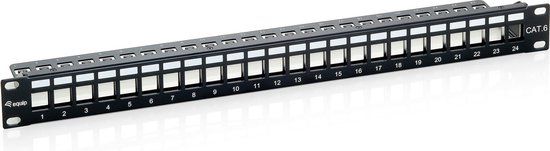 Equip Cat6 Patch Panel 24-poorts voor Keystone Jacks zwart