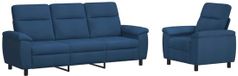 vidaXL Canapé 2 places Bleu Tissu