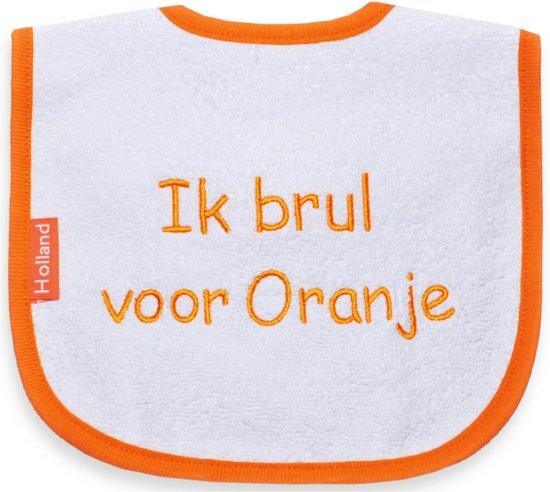 Funnies Slab Ik brul voor Oranje wit, oranje