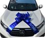 Enorme grote blauwe strik voor auto verjaardag - Happy Birthday - Geschenkstrik groot - XXL 76 cm - Enorme autostrik