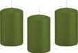 Trend Candles Bougie cylindrique/bougie tronc - 10x - vert olive - 5 x 8 cm - 18 heures de combustion - avec film ignifuge