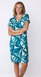 Pastunette Premium Nachthemd Emerald Oasis Viscose Turquoise/Ecru Maat 38