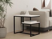 Hanah Home Moderne witte koffietafel, 60 x 52 x 40 cm, 100% melamine gecoat deeltjesbord, 18 mm dik, stijlvol en functioneel design voor elke woonruimte