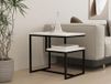 Hanah Home Moderne witte koffietafel, 60 x 52 x 40 cm, 100% melamine gecoat deeltjesbord, 18 mm dik, stijlvol en functioneel design voor elke woonruimte