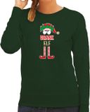 Bellatio Decorations Foute Kersttrui/Sweater Dames - Drank Elf - Groen - XL