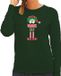 Bellatio Decorations Foute Kersttrui/Sweater Dames - Drank Elf - Groen - XL