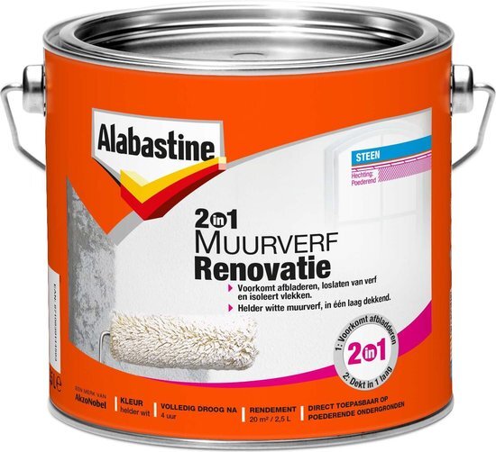 Alabastine Synthetische Verf 2-In-1 Renovatieverf 2,5 L