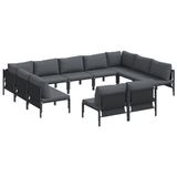 vidaXL Tuinbank Set Zwart Staal