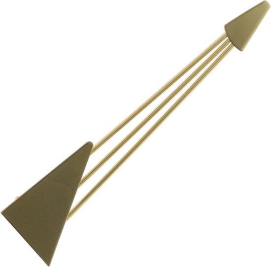 Behave Broche - Groot - Geometrisch Design - Goud - Pijl - 13.5 cm