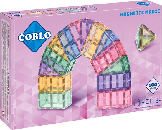 Coblo Pastel 100 stuks - Magnetische Bouwstenen - 3+ jaar