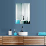 HOKO Miroir de salle de bain rectangulaire 50x70cm Horloge Anti-buée Éclairage latéral LED Température de couleur réglable en continu Fonction mémoire IP44 Hannover