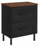 3xE living Meuble sous-vasque Classic 60 cm, noir/chêne noyer, pieds noirs