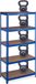 Relaxdays Stellingkast metaal - 180 x 90 x 45 cm - 5 etages - Blauw
