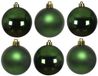 Decoris Kerstballen - 6x stuks - donkergroen - glas - 8 cm