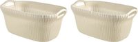 Curver Knit Wasmand - 40L - set van 2 - Oasis white
