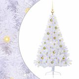 vidaXL Kunstkerstboom met 150 LED Wit 150 cm PVC en Staal