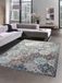 Tapis design oriental gris/bleu 80x150 cm