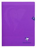Clairefontaine 373311C Geniet Schrift Mimesys Paars - 24x32 cm - 48 Pagina's Grote Ruitjes - Wit Papier 90 g - Polypro Omslag