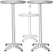 tectake® Tables hautes en aluminium - Set de 2 - Ø60 cm - Argent