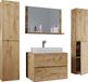 VCM meuble-lavabo 5 pièces | meuble-lavabo largeur 80 cm | ensemble de meubles de salle de bain avec tiroirs porte battante miroir | Lendas XL
