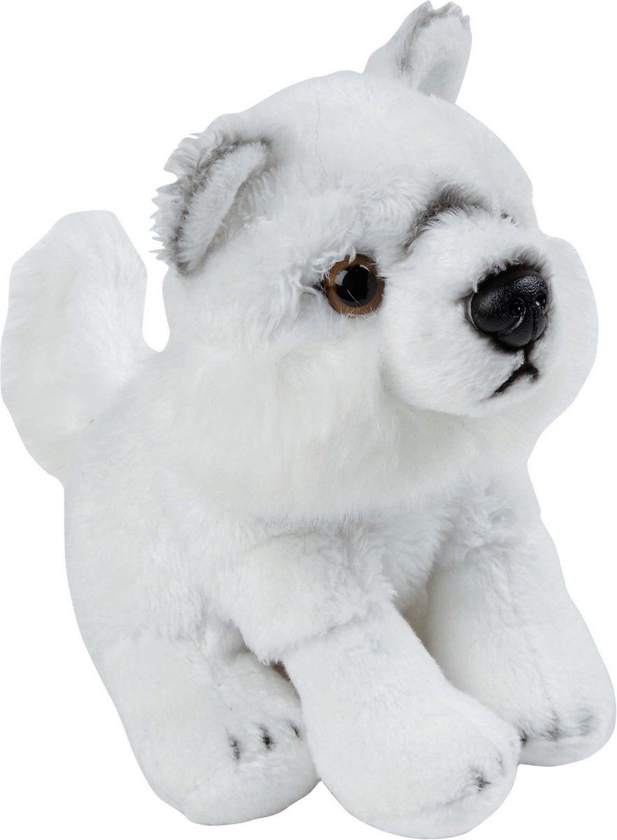 Ravensden Pluche knuffel dieren Artische Wolf 15 cm - Speelgoed wolven knuffelbeesten