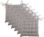 Stof Textile coussin de chaise BEA - 6x - taupe - 40 x 40 x 4 cm